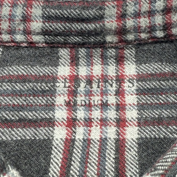 ALLSAINTS Gaines Long‎ Sleeve Flannel Shirt Men's M Plaid Button Up Ramskull - Picture 4 of 11